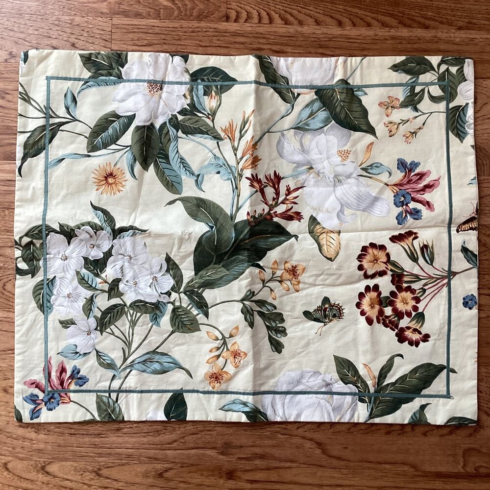 NEW! Williamsburg by Crown Crafts Garden Magnolia Dogwood Sham Standard CLASSIC